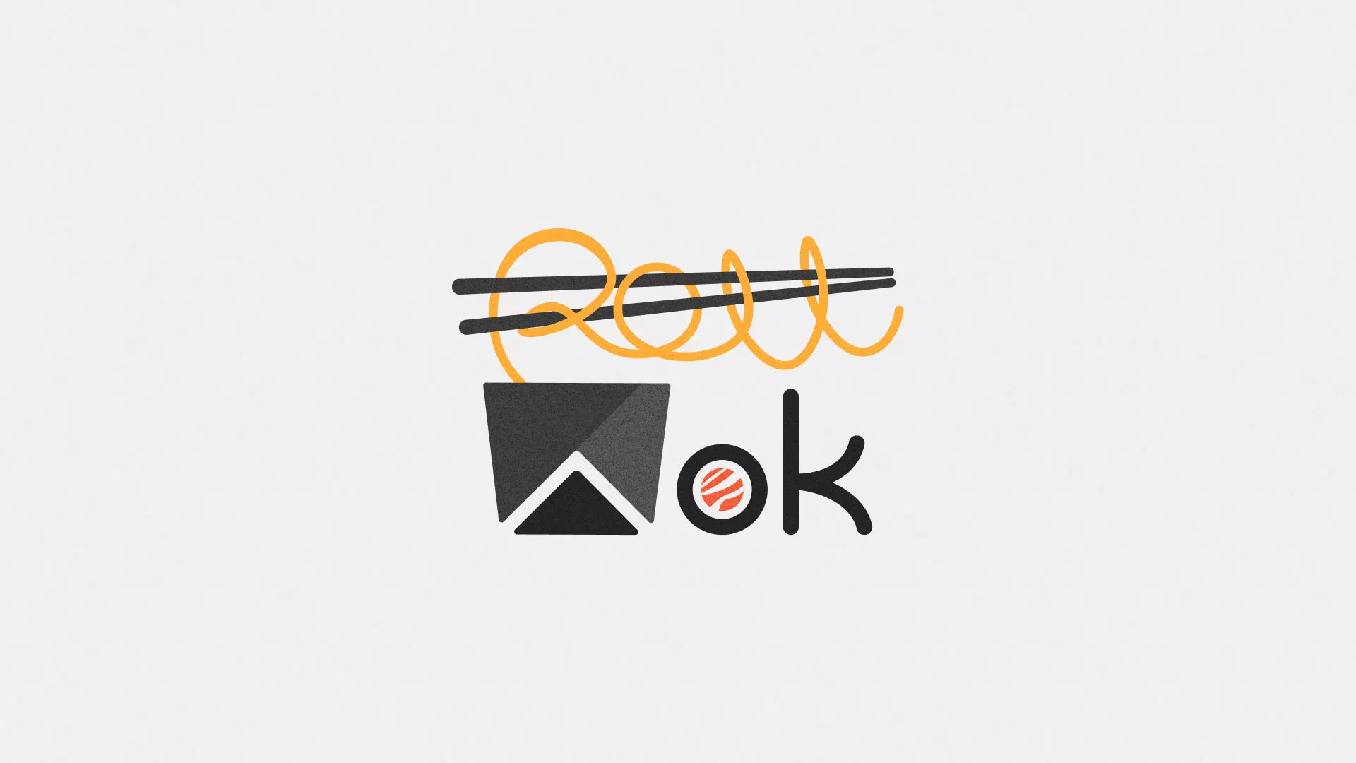 Разработка логотипа суши-бара «Roll Wok Club» в Белом